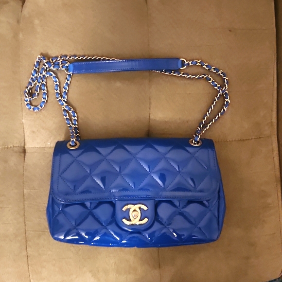 Chanel Patent Blue Medium Crossbody/ Shoulder Handbag 💙⚡️ - Picture 14 of 14